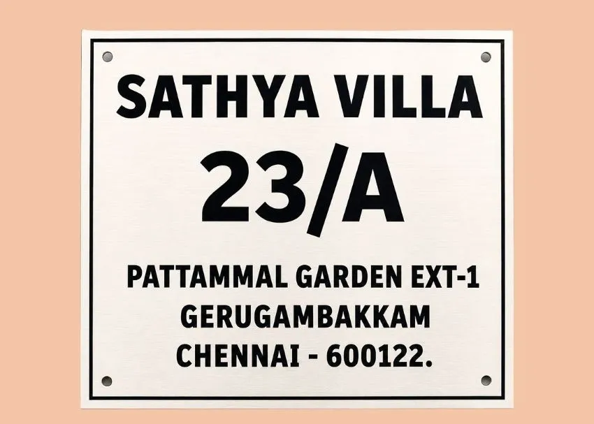 metal name plate