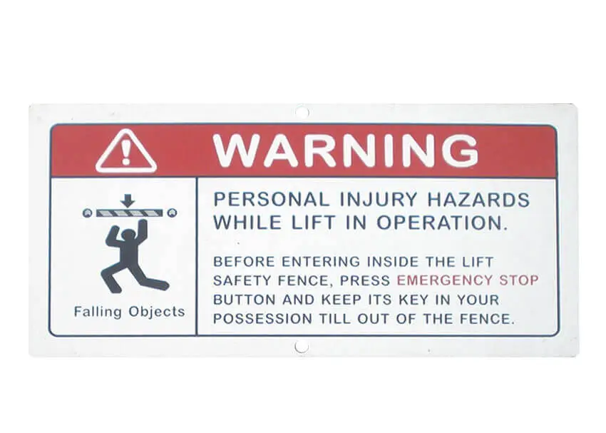 Warning Aluminium Screen Printed